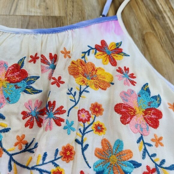 🔹️NWT Savanna Jane Tie Dye Embroidered Maxi Boho Sleeveless Dress Small - Picture 5 of 13